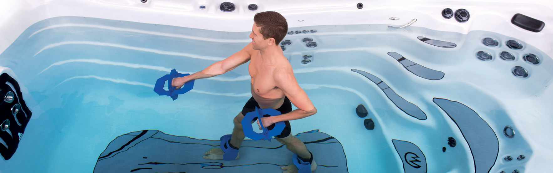 exercise in a swim spa by master spas